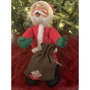 Vintage Annalee LARGE 16"   ‎ Santa Claus Doll WITH GIFTS BAG